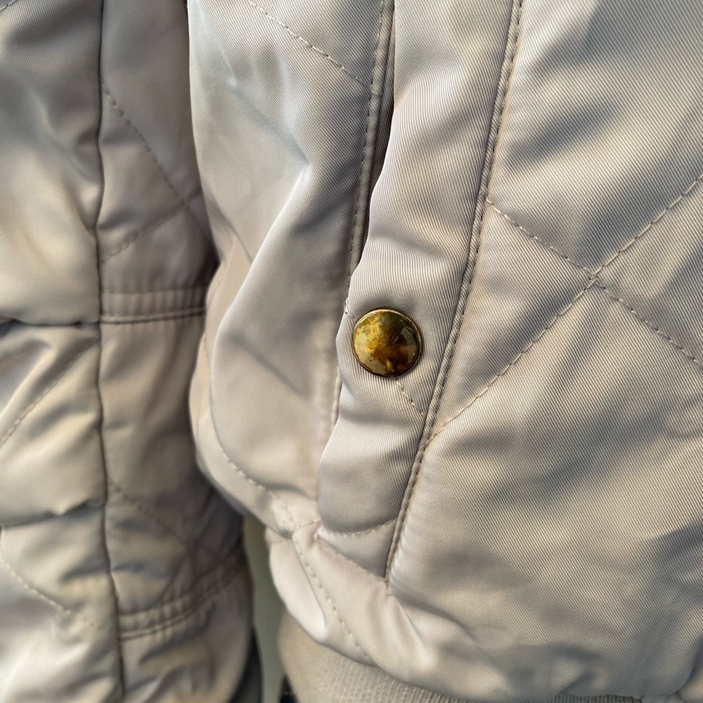 Romeo & Juliet Couture Cream Bomber Jacket Beige Size S - Picture 5 of 10